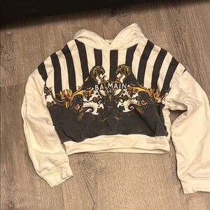 Balmain Paris Striped Hoodie